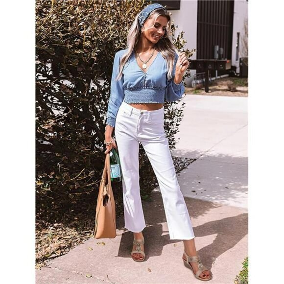 SHIBEVER Wedge Sandals Women Rhinestone Flower Low Heel Summer Shoes - Picture 3 of 7